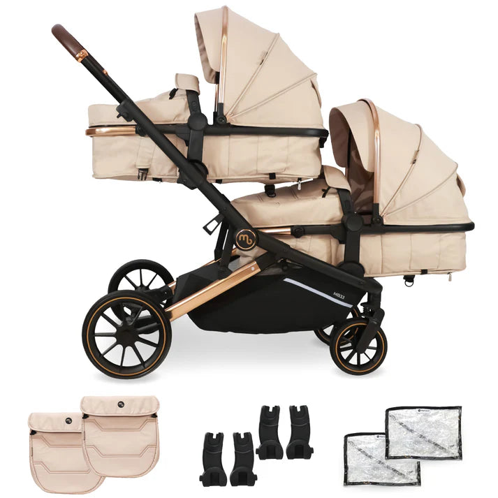 My Babiie M33 Tandem pushchair in Giraffe with accessories