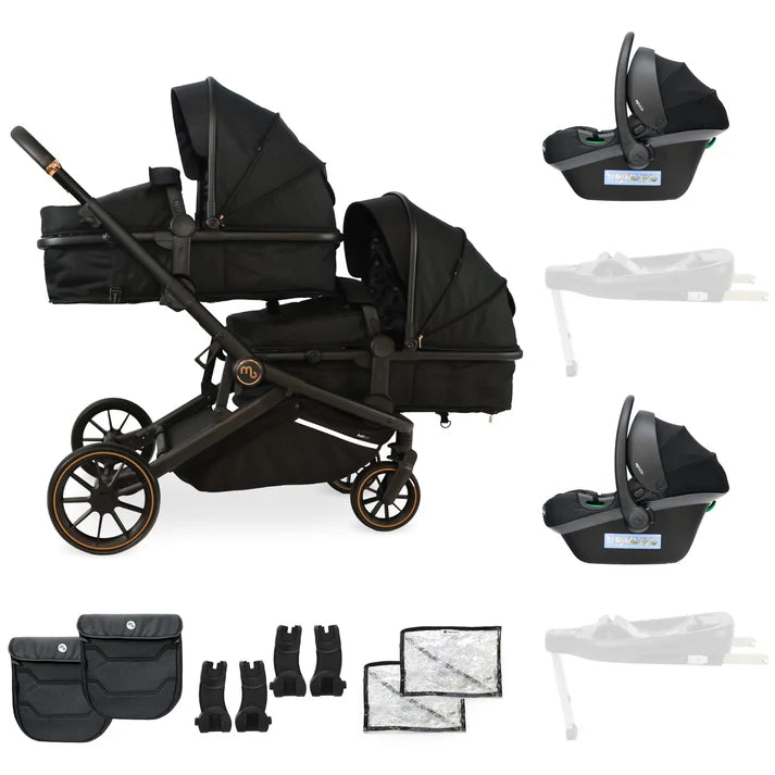 My Babiie MB33 3 in 1 Travel System in Black Leopard with 2 car seats