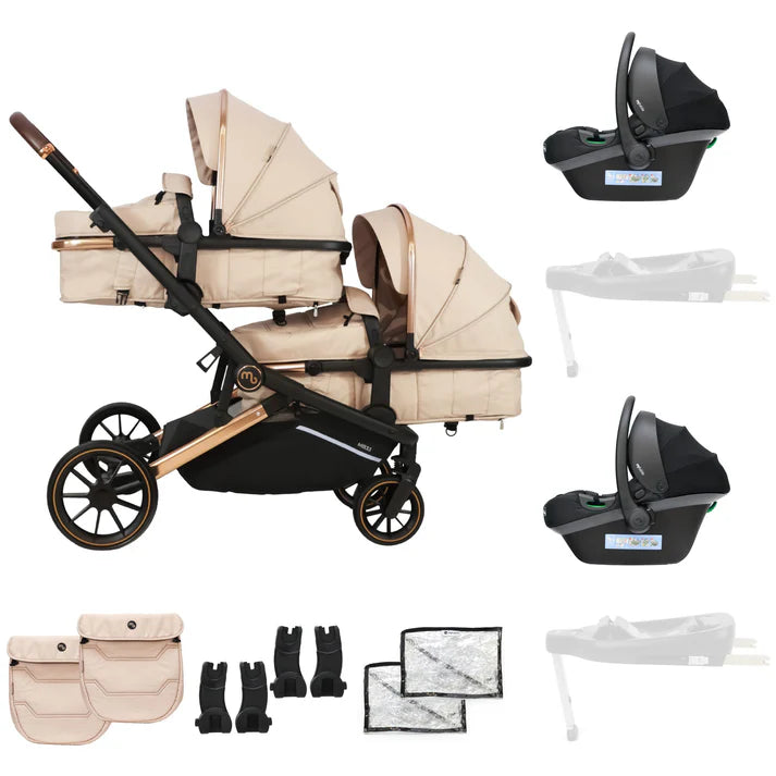 My Babiie MB33 3 in 1 Travel System in Giraffe with 2 car seats