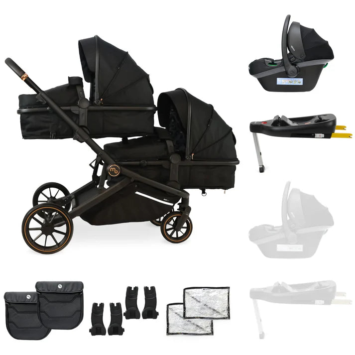My Babiie MB33 3 in 1 Travel System in Black Leopard with isofix base
