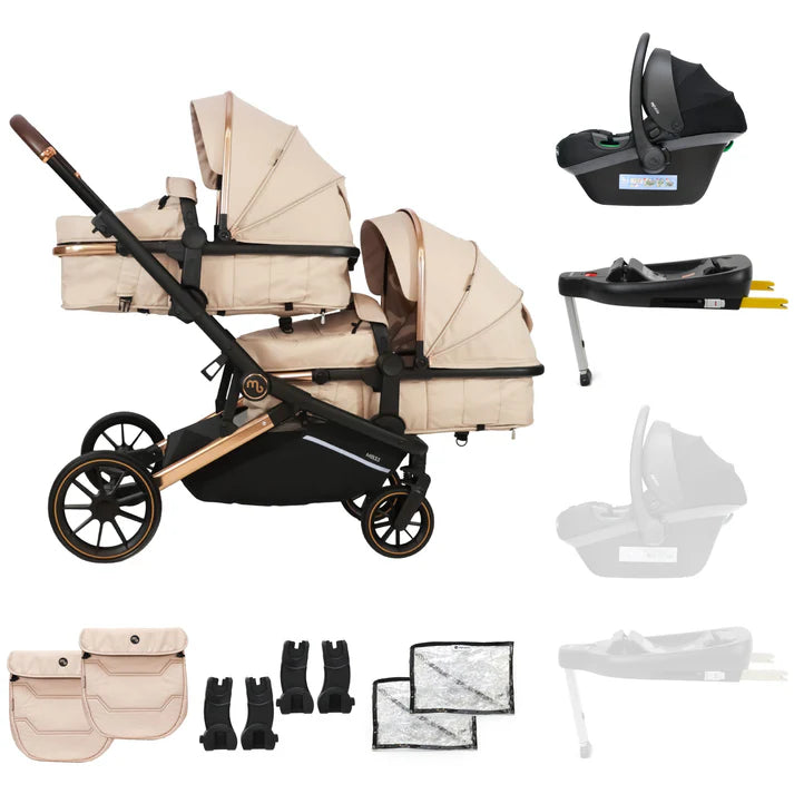 My Babiie MB33 3 in 1 Travel System in Giraffe with isofix base
