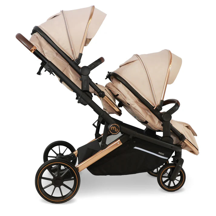 My Babiie M33 Tandem pushchair in Giraffe with 2 seat units world facing