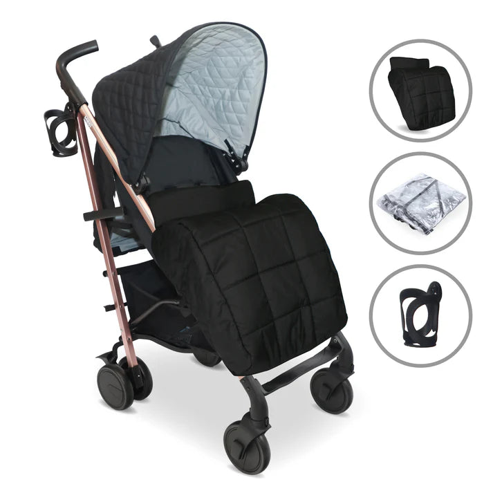 My Babiie MB51 Stroller Quilted Black with accessories
