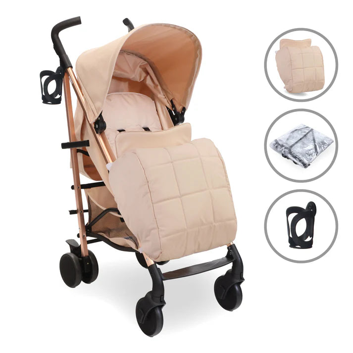My Babiie MB51 Stroller Rose Gold Blush with accessories