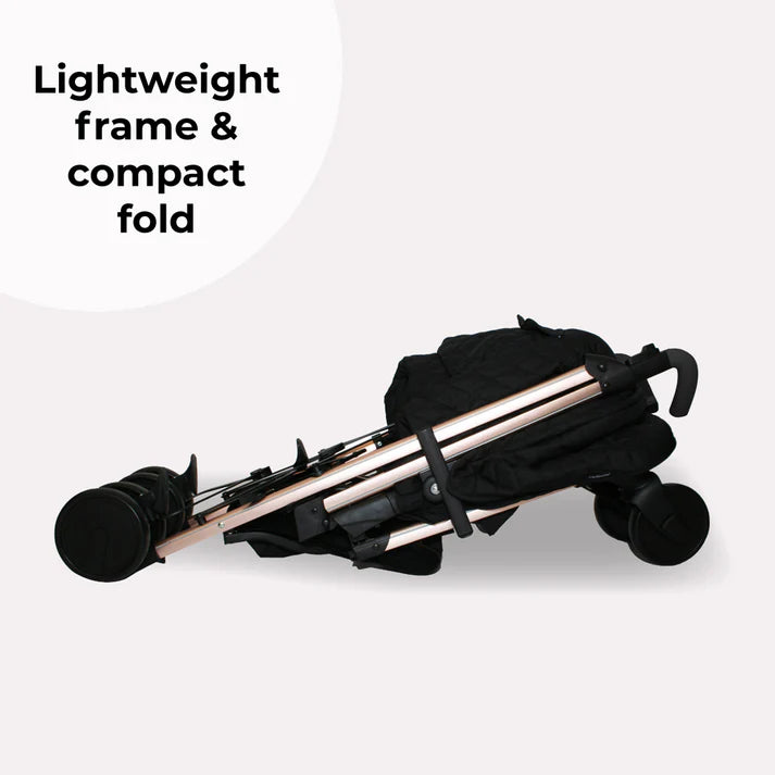 My Babiie MB51 Stroller Quilted Black Folded with compact fold