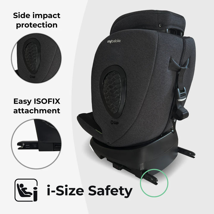 My Babiie MBCS200 Spin R129 Car Seat with Top Tether - Black Leopard