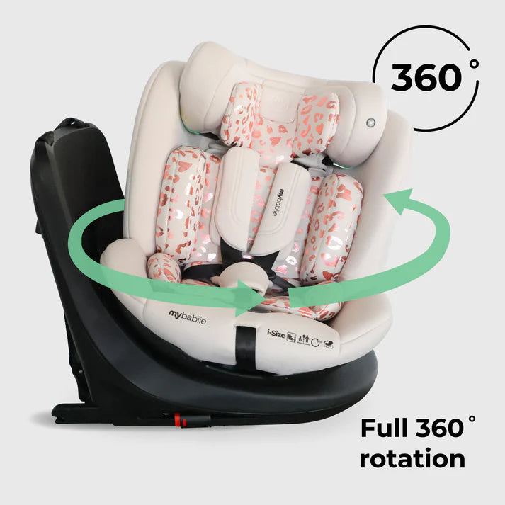 My Babiie MBCS300 360 Spin with 360-degree rotation feature on a light gray background