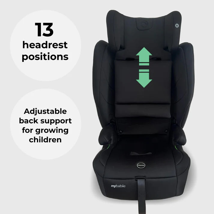 My Babiie MBCS80 i-size toddler to booster in Black 13 adjustable headrest positions