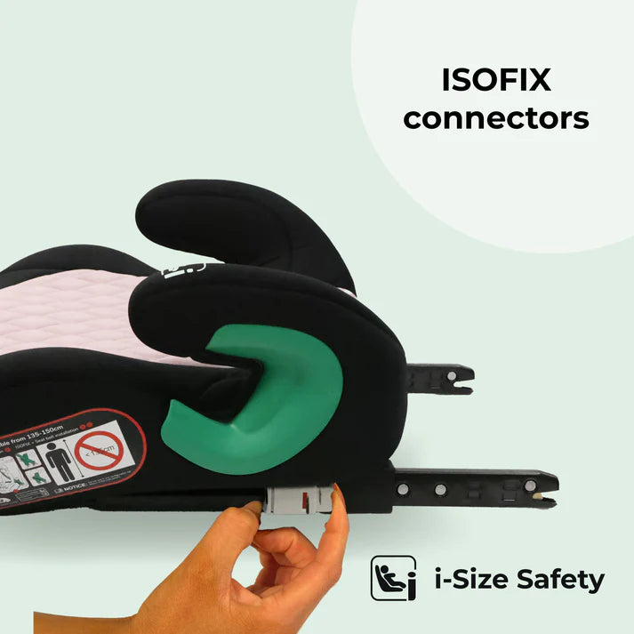 My Babiie MBCSB25 Isofix Booster Seat in Pink Quilted with isofix connectors
