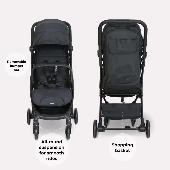 My Babiie MBX2 Compact Stroller – Black