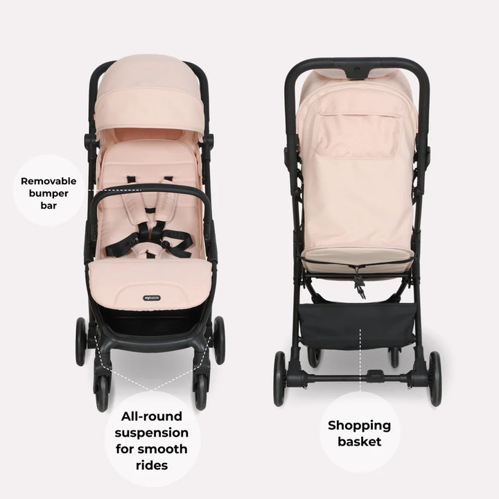 My Babiie MBX2 Compact Stroller – Blush Pink
