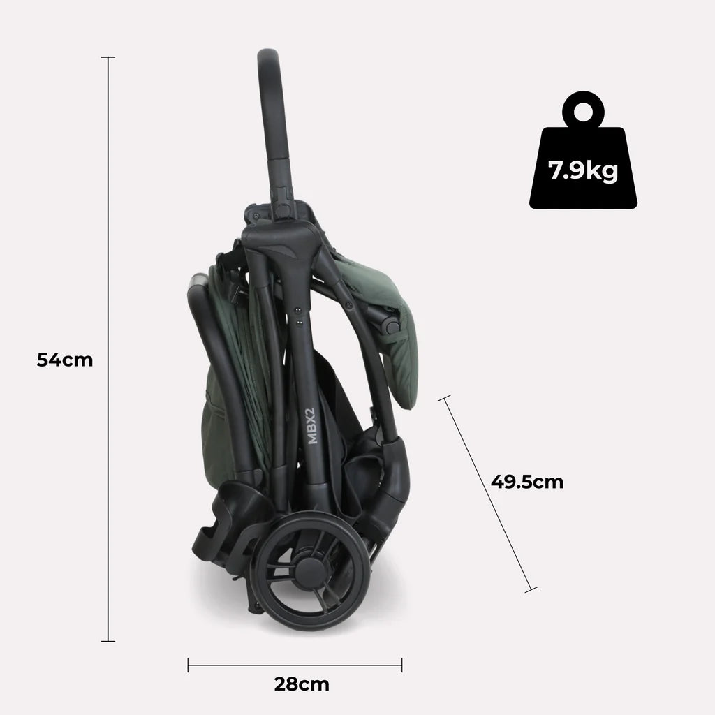 My Babiie MBX2 Compact Stroller – Forest Green