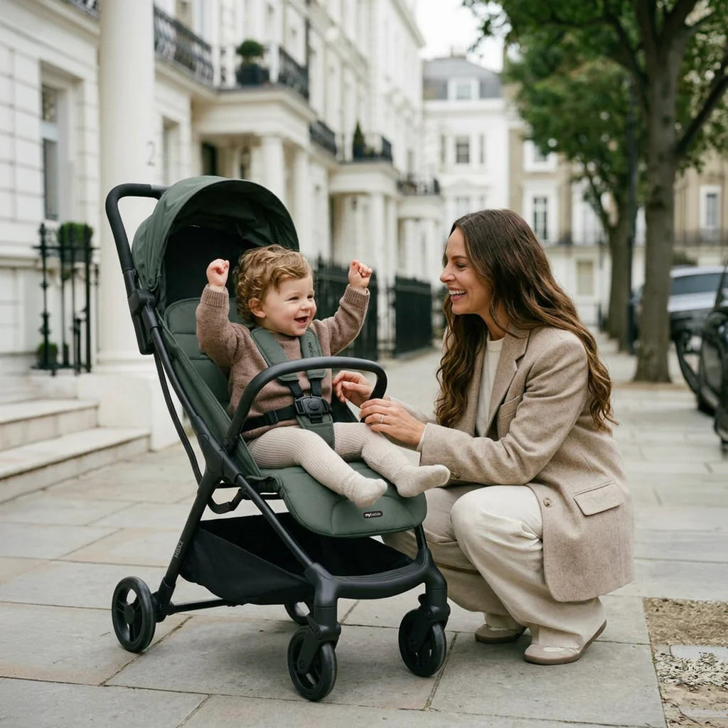 My Babiie MBX2 Compact Stroller – Forest Green