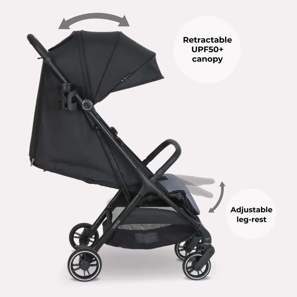 My Babiie MBX6 Auto-Fold Stroller - Black/Grey