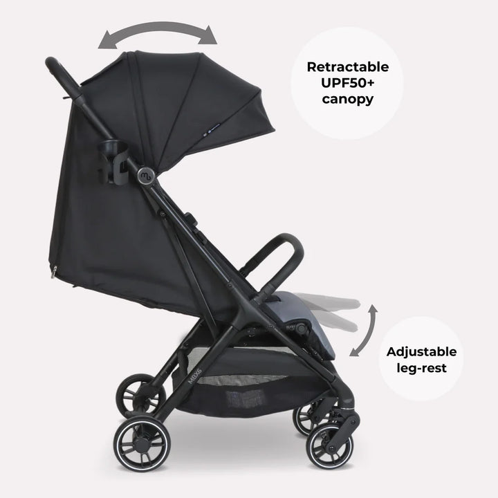 My Babiie MBX6 Auto-Fold Stroller - Black/Grey