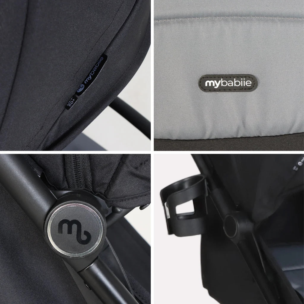 My Babiie MBX6 Auto-Fold Stroller - Black/Grey