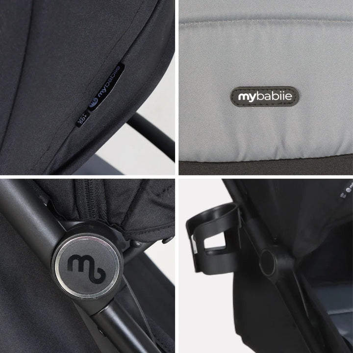 My Babiie MBX6 Auto-Fold Stroller - Black/Grey