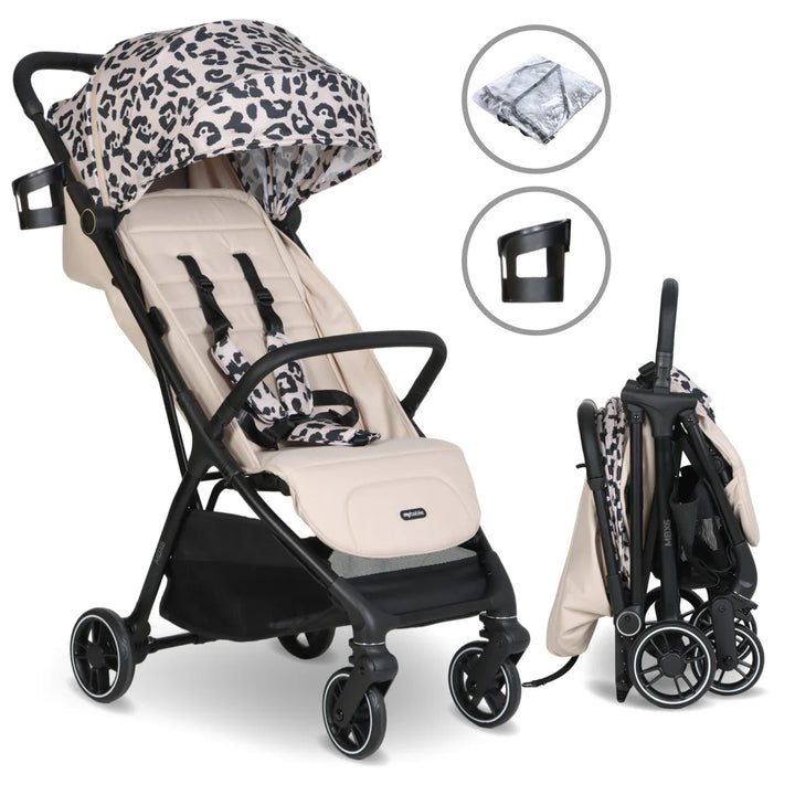 My Babiie MBX6 Auto-Fold Stroller - Fawn Leopard