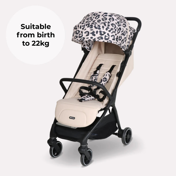 My Babiie MBX6 Auto-Fold Stroller - Fawn Leopard
