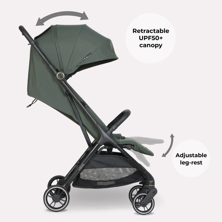 My Babiie MBX6 Auto-Fold Stroller - Forest Green