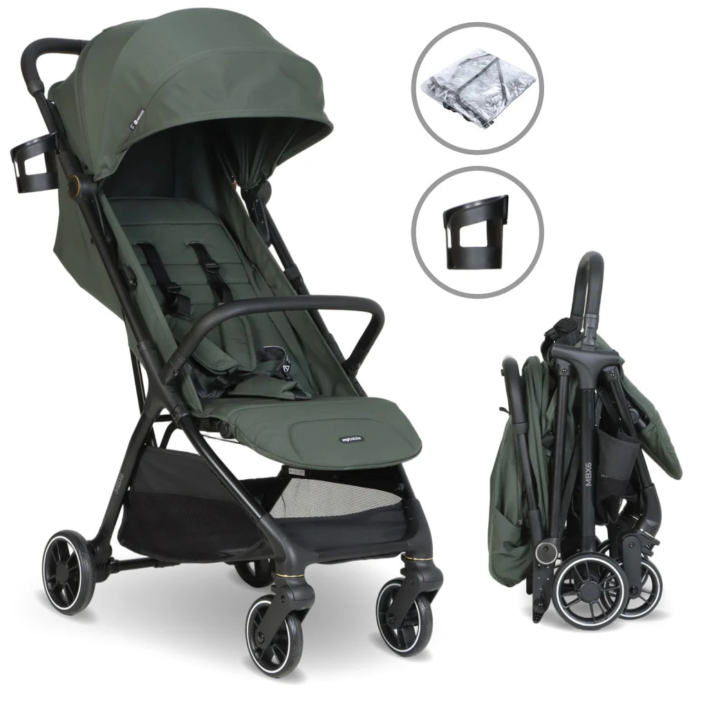 My Babiie MBX6 Auto-Fold Stroller - Forest Green