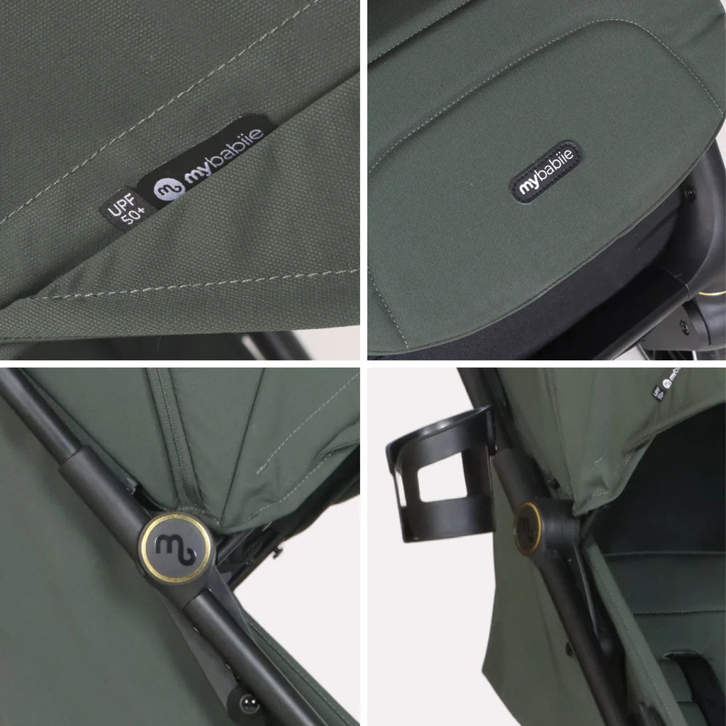 My Babiie MBX6 Auto-Fold Stroller - Forest Green