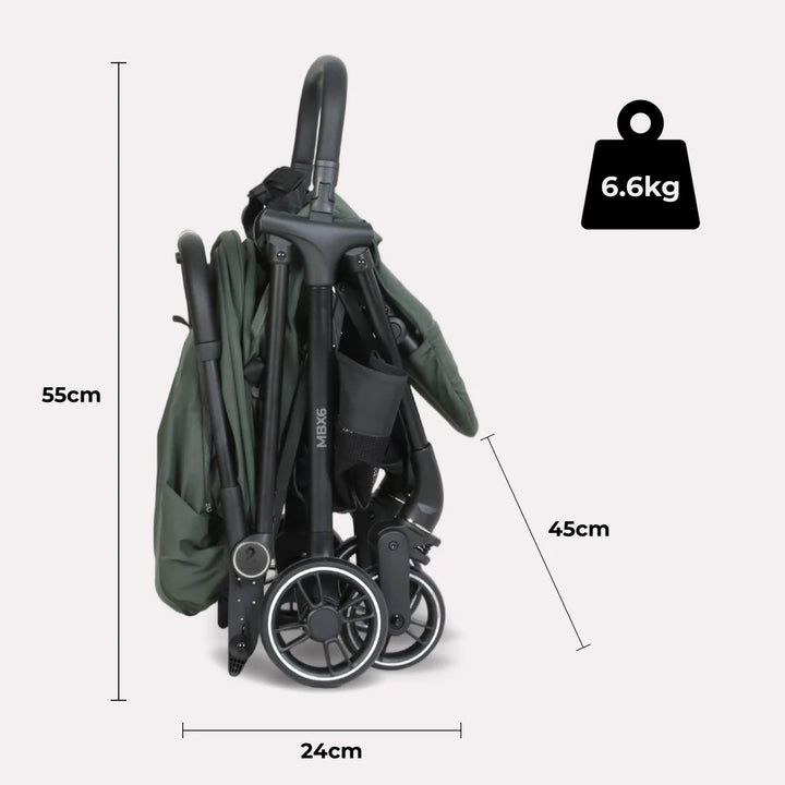 My Babiie MBX6 Auto-Fold Stroller - Forest Green