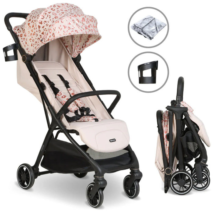My Babiie MBX6 Auto-Fold Stroller - Pink Leopard