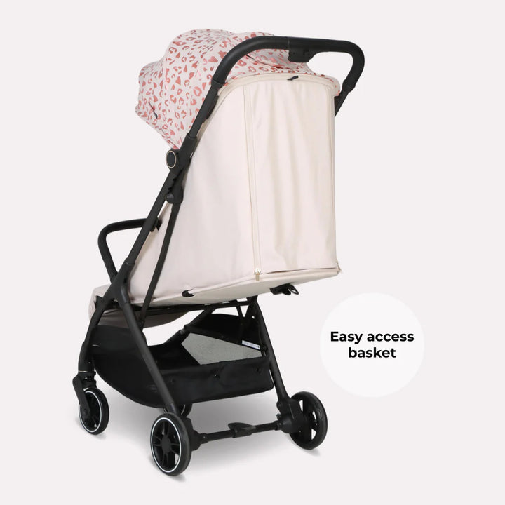 My Babiie MBX6 Auto-Fold Stroller - Pink Leopard