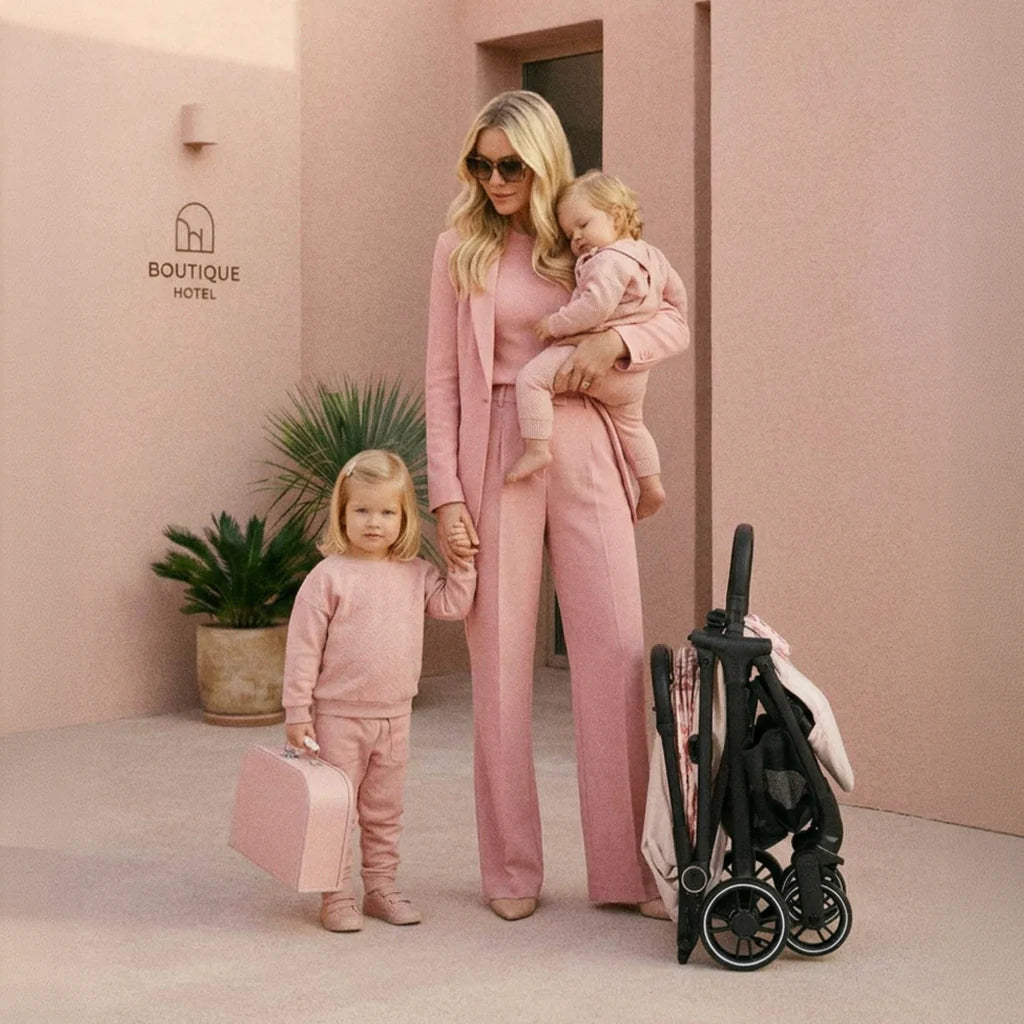 My Babiie MBX6 Auto-Fold Stroller - Pink Leopard