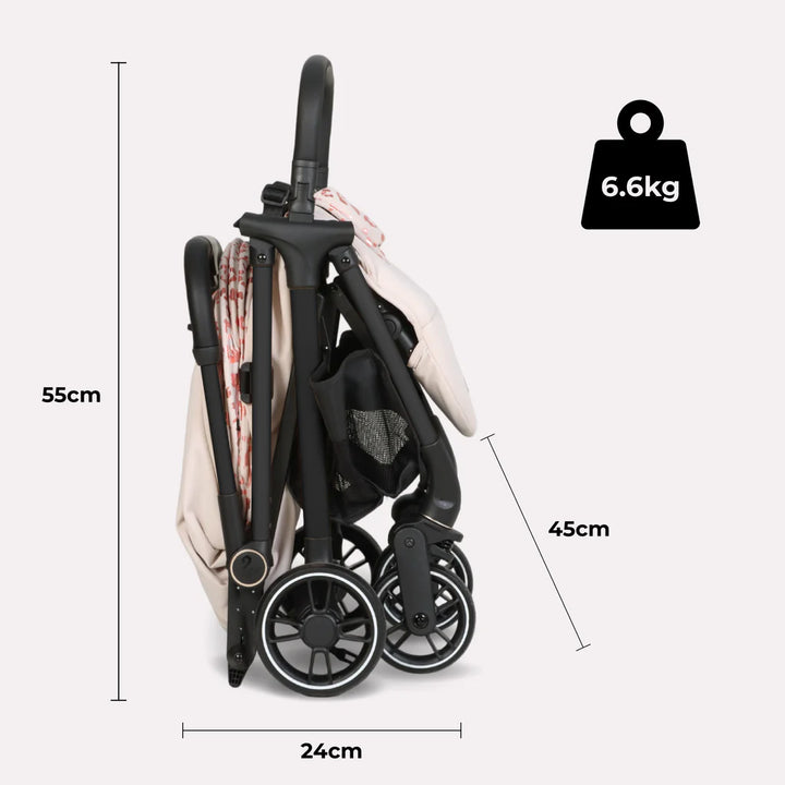 My Babiie MBX6 Auto-Fold Stroller - Pink Leopard