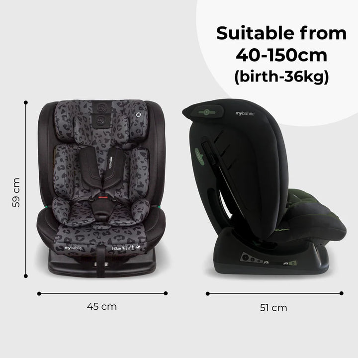 My Babiie MBCS100 2-in-1 Convertible R129 Car Seat - Black Leopard