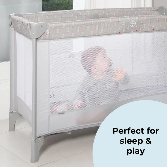 My Babiie Elephants travel cot for sleep  play