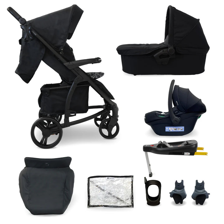 My Babiie MB200i 3 in 1 travel system in black leopard with isofix base