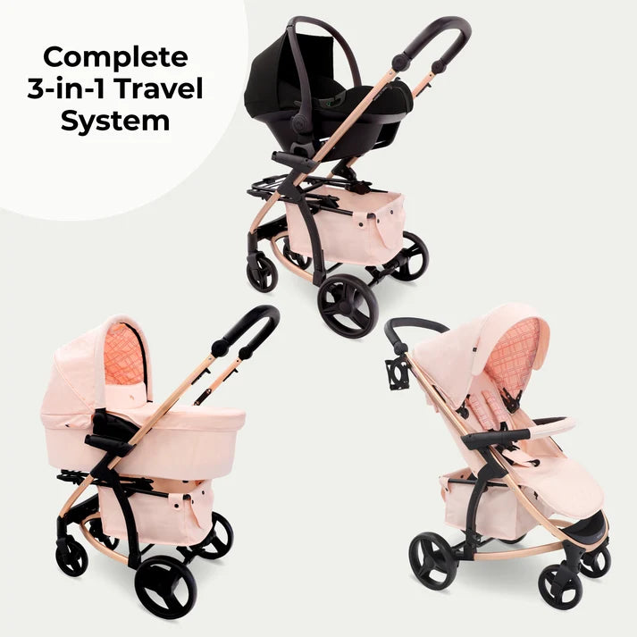 My Babiie MB200i 3 in 1 Travel System - Pink Plaid