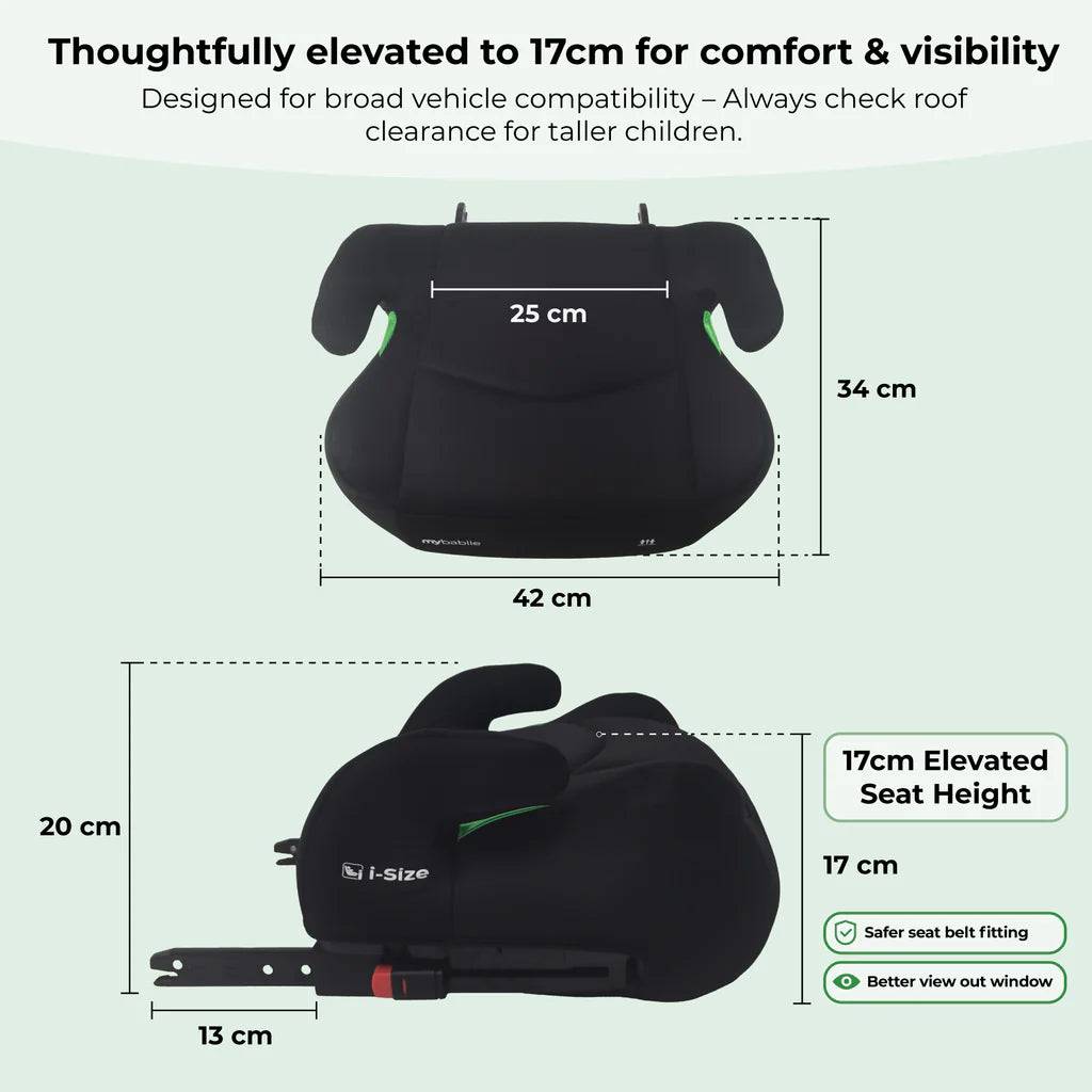 My Babiie MBCSB20 Booster R129 Car Seat with ISOFIX - Forest Green