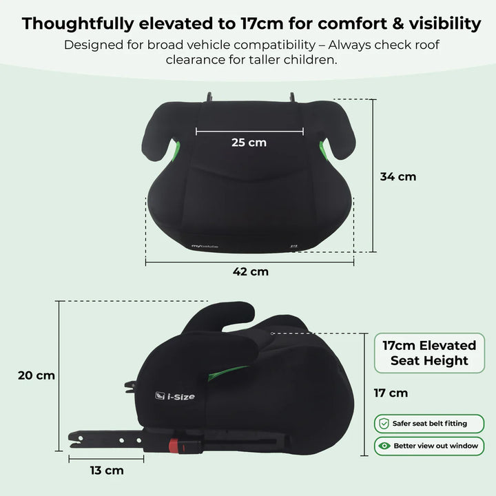 My Babiie MBCSB20 Booster R129 Car Seat with ISOFIX - Forest Green