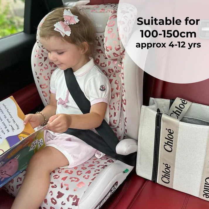 My Babiie MBCS23 High-Back Booster Lite R129 Car Seat – Blush Leopard
