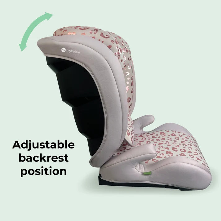 My Babiie MBCS23 High-Back Booster Lite R129 Car Seat – Blush Leopard