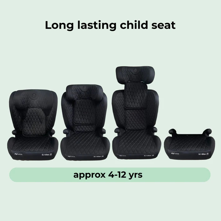 My Babiie MBCS23 High-Back Booster Lite R129 Car Seat – Quilted Black