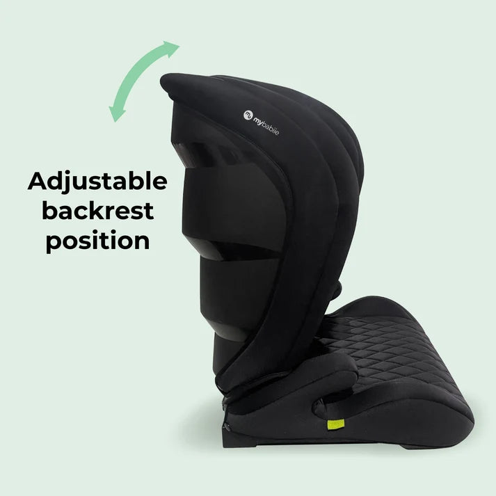 My Babiie MBCS23 High-Back Booster Lite R129 Car Seat – Quilted Black