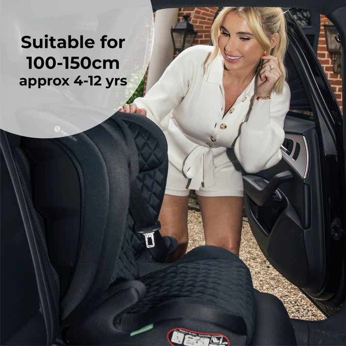 My Babiie MBCS23 High-Back Booster R129 Car Seat with ISOFIX – Quilted Black