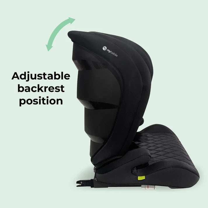 My Babiie MBCS23 High-Back Booster R129 Car Seat with ISOFIX – Quilted Black