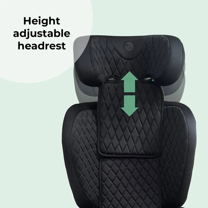 My Babiie MBCS23 High-Back Booster R129 Car Seat with ISOFIX – Quilted Black