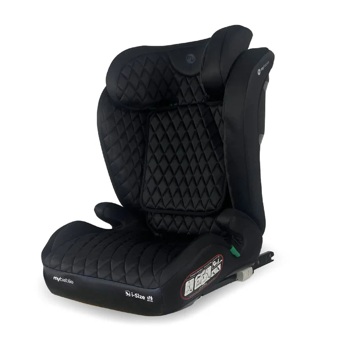 My Babiie MBCS23 High-Back Booster R129 Car Seat with ISOFIX – Quilted Black