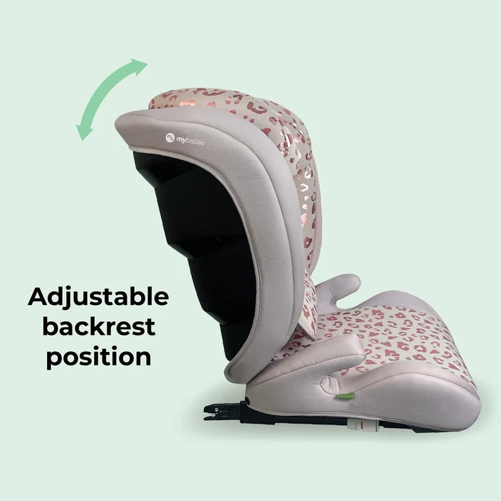 My Babiie MBCS23 High-Back Booster R129 Car Seat with ISOFIX – Blush Leopard