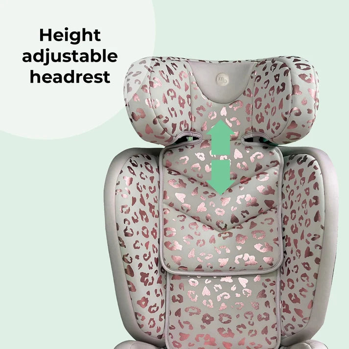 My Babiie MBCS23 High-Back Booster R129 Car Seat with ISOFIX – Blush Leopard