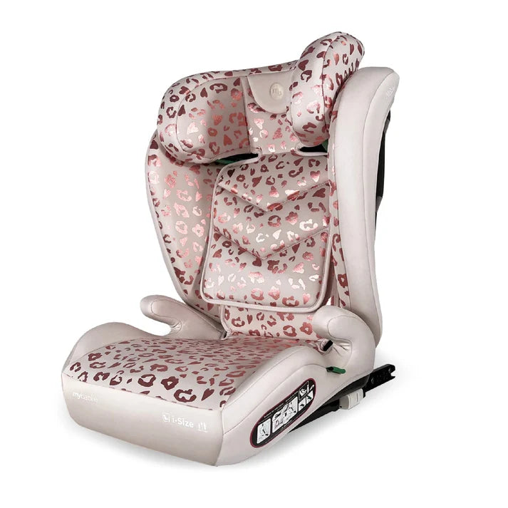 My Babiie MBCS23 High-Back Booster R129 Car Seat with ISOFIX – Blush Leopard