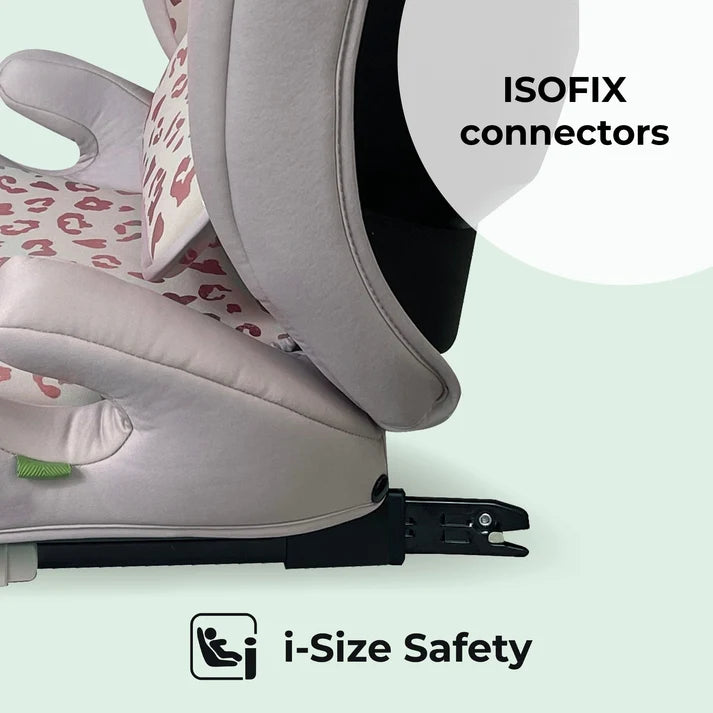 My Babiie MBCS23 High-Back Booster R129 Car Seat with ISOFIX – Blush Leopard