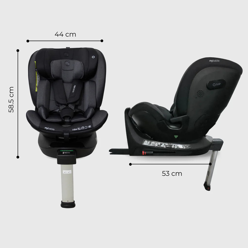 My Babiie MBCS400 Spin R129 Car Seat with Support Leg - Black